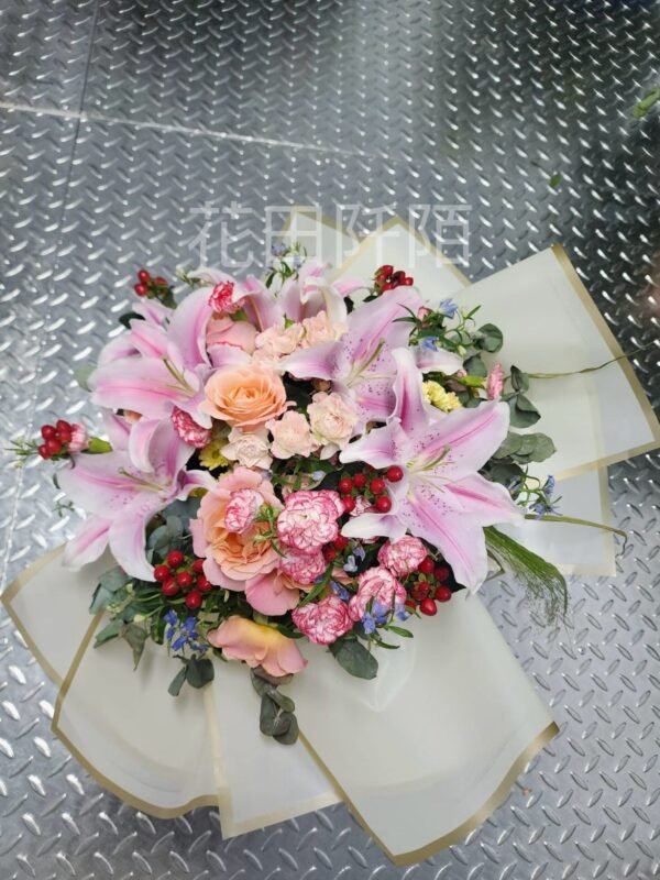 百合玫瑰花束：圖片 3