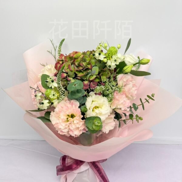雙色繡球洋桔梗花束