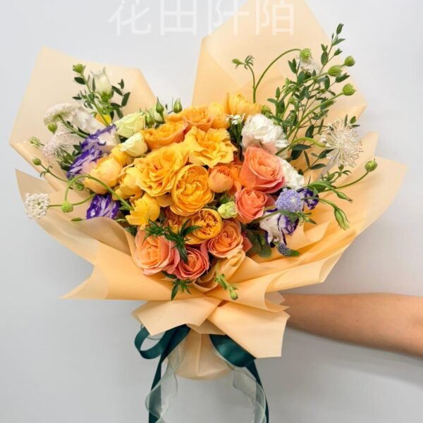 蝴蝶形果汁玫瑰花束