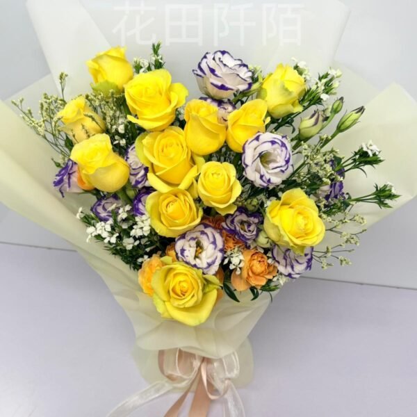 12枝黃玫瑰花束