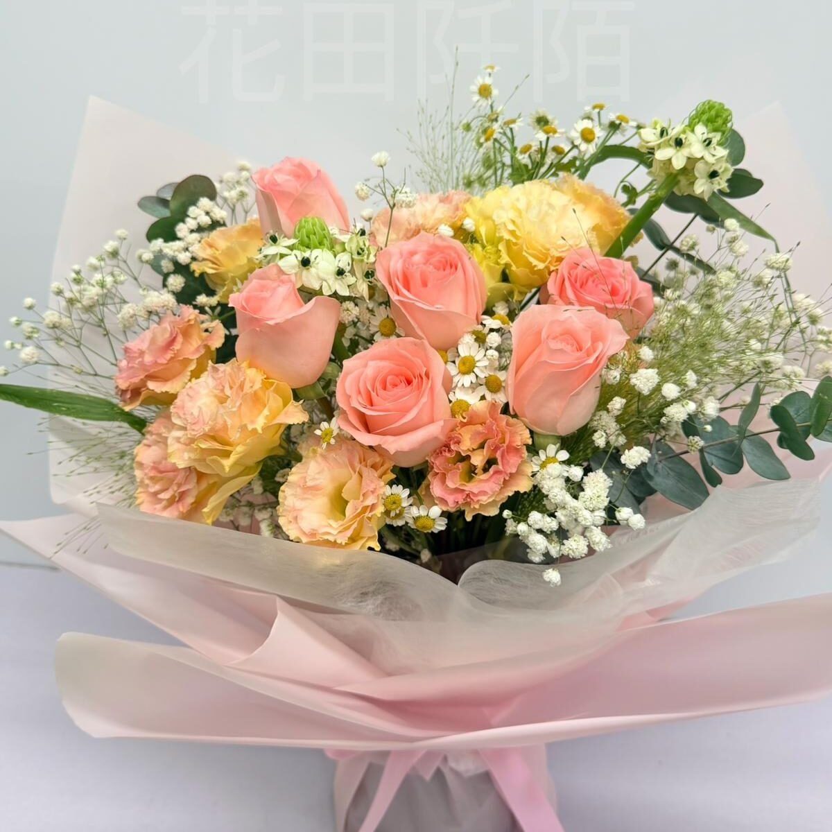 粉玫瑰花束