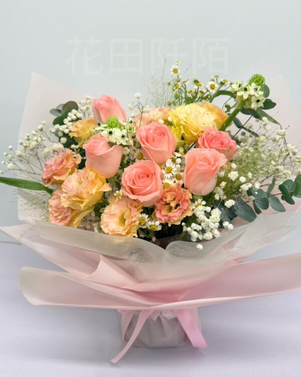 粉玫瑰花束