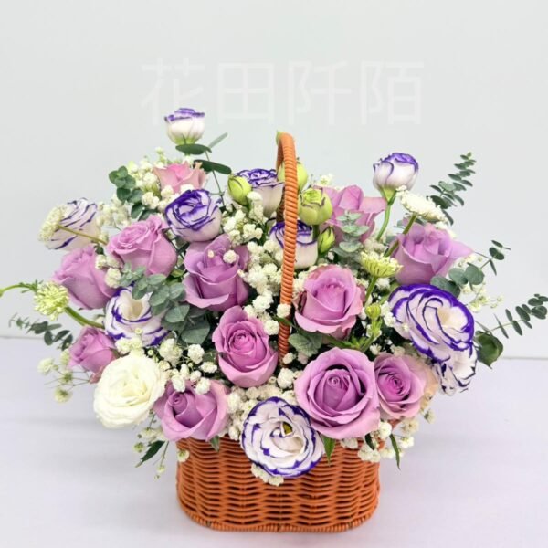 紫玫瑰籃花