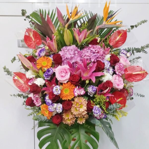 巨型大花籃-天堂鳥+紅掌+繡球