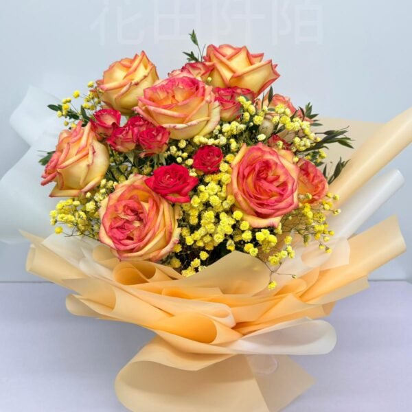 雙色玫瑰花束