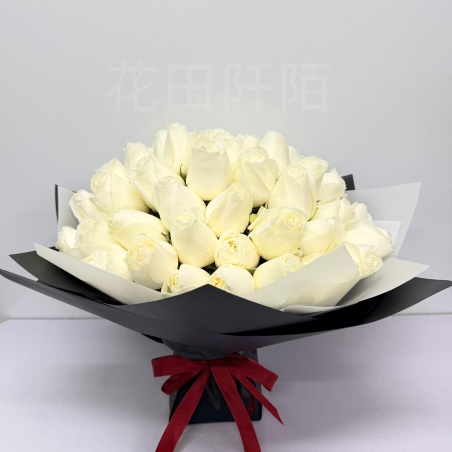 祝求婚成功花束-30枝白玫瑰