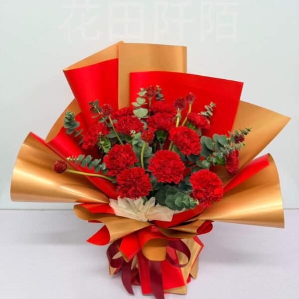 紅色康乃馨花束